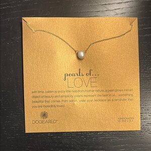Dogeared Gold and White Pearl Necklace